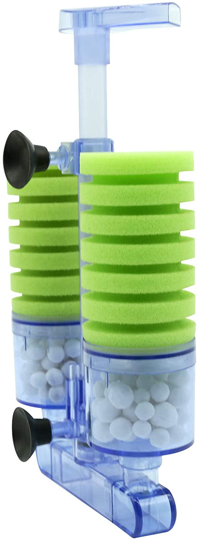 UPETTOOLS Aquarium Biochemical Sponge Filter, Ultra Quiet Aquarium Air Pump Bio Sponge Fish Tank Foam Filter Comes with 4/2 Spare Sponges 4/2 Bag of Bio Ceramic Media Balls Animals & Pet Supplies > Pet Supplies > Fish Supplies > Aquarium Fish Nets UPETTOOLS Green Double Sponge Filter  