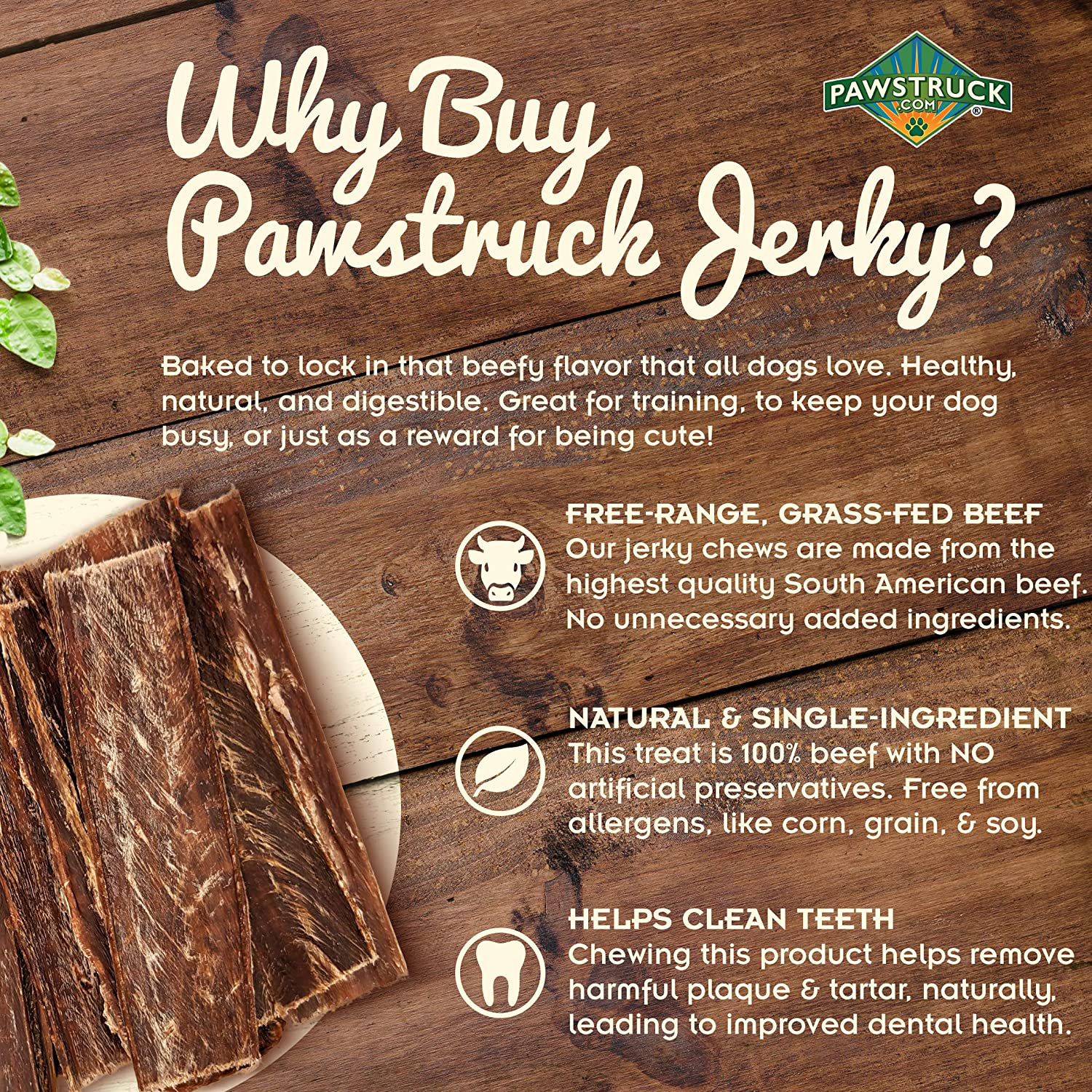 Pawstruck Dog Jerky Treats - Joint Health Beef Chews - Bulk, Gourmet, Fresh & Savory Gullet Straps - Naturally Rich in Glucosamine & Chondroitin - Promotes Healthy Joints by USA Company Animals & Pet Supplies > Pet Supplies > Dog Supplies > Dog Treats Pawstruck   