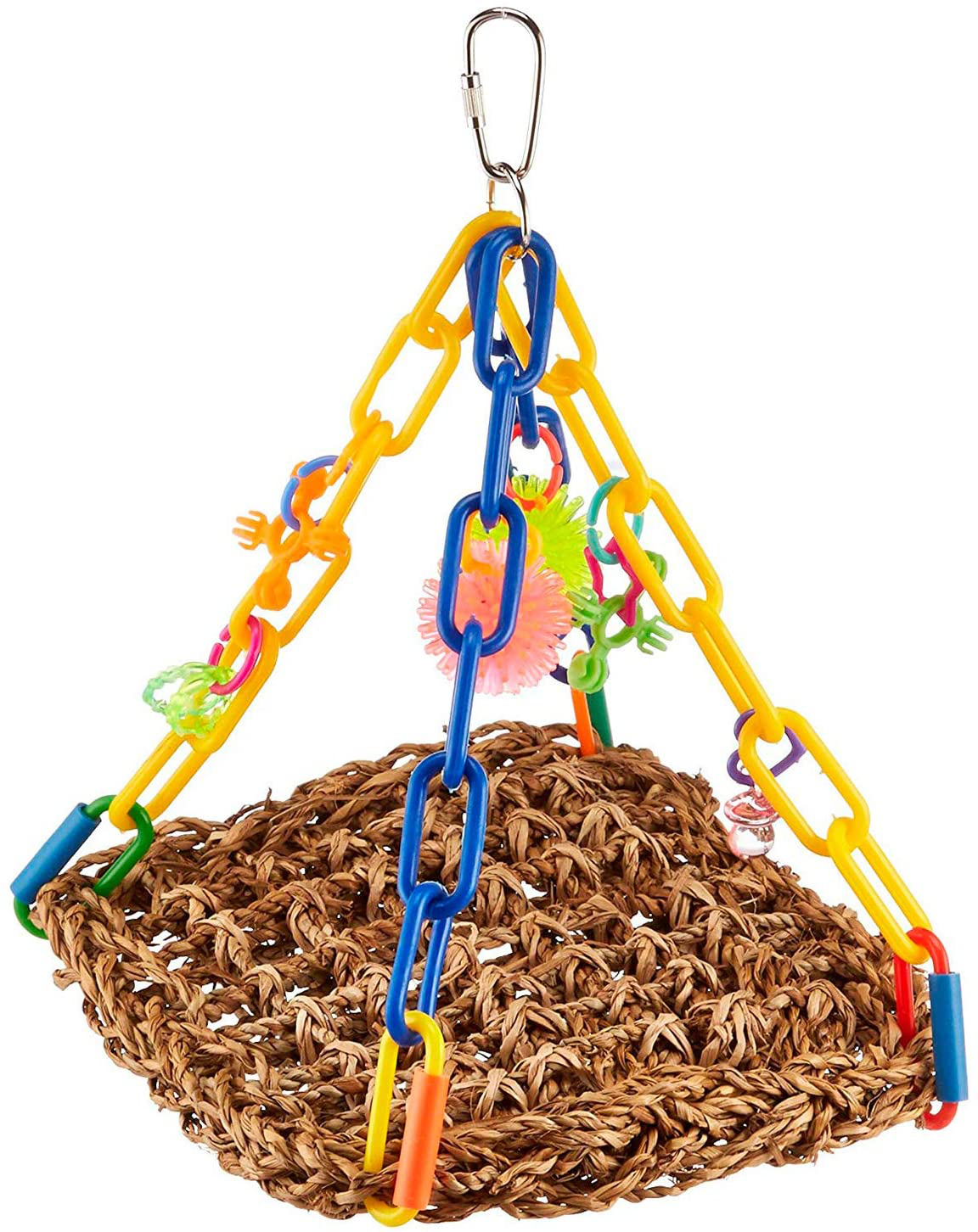 Super Bird Creations SB747 Bright Colorful Mini Flying Trapeze Chewable Bird Toy, Small Size, 6” X 7” X 9”