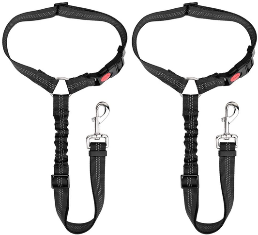 Slowton Dog Seat Belt, 2 Pack Pet Car Seatbelt Headrest Restraint Adjustable Puppy Safety Seat Belt Reflective Elastic Bungee Connect Dog Harness in Vehicle Travel Daily Use Animals & Pet Supplies > Pet Supplies > Dog Supplies > Dog Treadmills SlowTon Black  