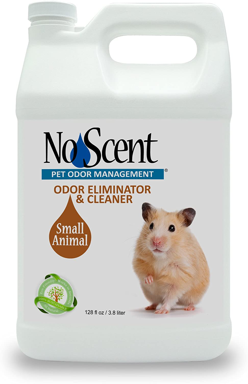 No Scent Small Animal - Professional Pet Waste Odor Eliminator & Cleaner - Safe All Natural Probiotic & Enzyme Formula Smell Remover for Hutches Tanks Enclosures Bedding Toys and Surfaces Animals & Pet Supplies > Pet Supplies > Small Animal Supplies > Small Animal Bedding No Scent Pet Odor Management 1 gal  