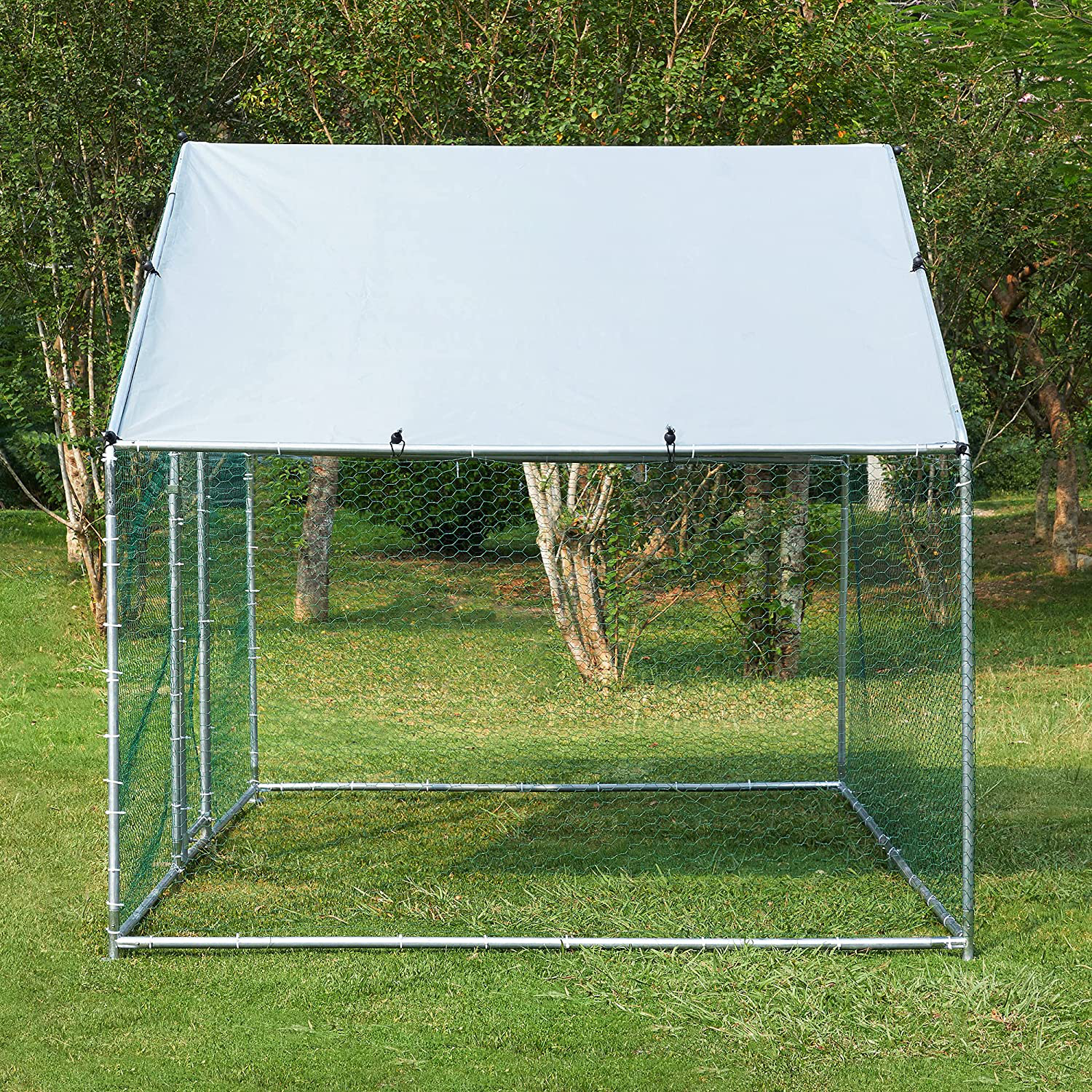 TOETOL Extra Large Metal Chicken Coop Walkin Poultry Cage Hen Run House Rabbits Habitat Cage Spire Shaped Coops Animals & Pet Supplies > Pet Supplies > Dog Supplies > Dog Kennels & Runs TOETOL   