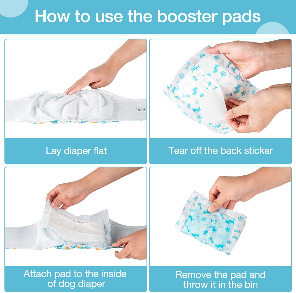 Pet Soft Dog Diaper Liners - Disposable Dog Diaper Inserts Booster