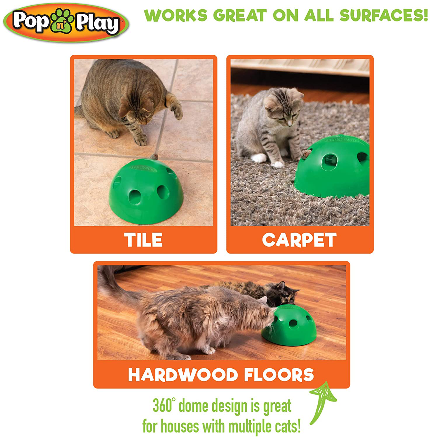 Allstar Innovations Pop N’ Play Interactive Motion Cat Toy, Includes: Electronic Smart Random Moving Feather & Mouse Teaser, Mouse Squeak Sound Optional & Auto Shut Off. Best Cat Toy Ever! Animals & Pet Supplies > Pet Supplies > Cat Supplies > Cat Toys Allstar Innovations   