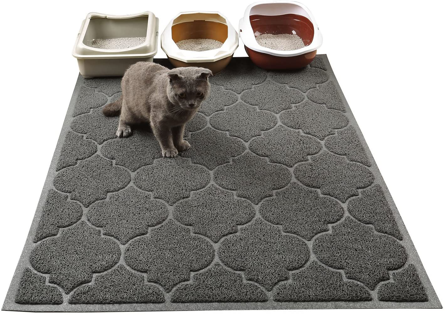 Cat Litter Mat, XL Super Size, Phthalate Free, Easy to Clean, 46X35 Inches, Durable, Soft on Paws, Large Litter Mat. Animals & Pet Supplies > Pet Supplies > Dog Supplies > Dog Treadmills LiShou Grey  