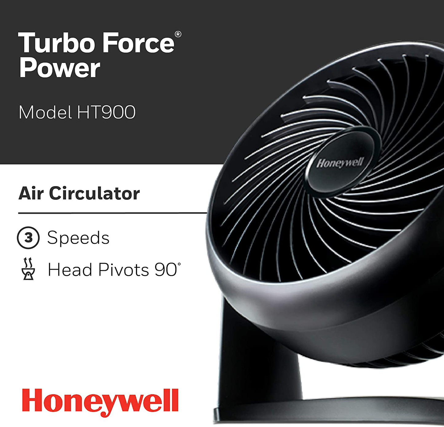 Honeywell HT-900 Turboforce Air Circulator Fan Black, Small Animals & Pet Supplies > Pet Supplies > Dog Supplies > Dog Treadmills Honeywell   