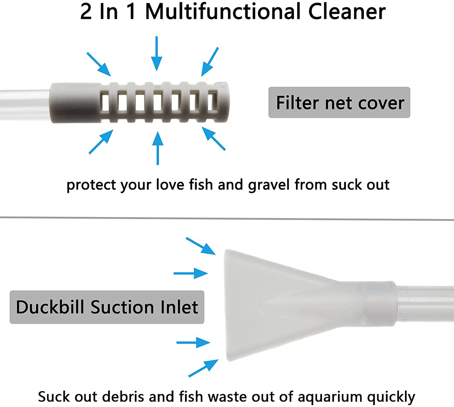 AREPK Small Fish Tank Cleaner and Aquarium Water Changer Siphon with a Thinner Water Tubing. Perfect for Cleaning Small Fish Tanks, Gravel Vacuum for Aquarium Kit Animals & Pet Supplies > Pet Supplies > Fish Supplies > Aquarium Cleaning Supplies AREPK   