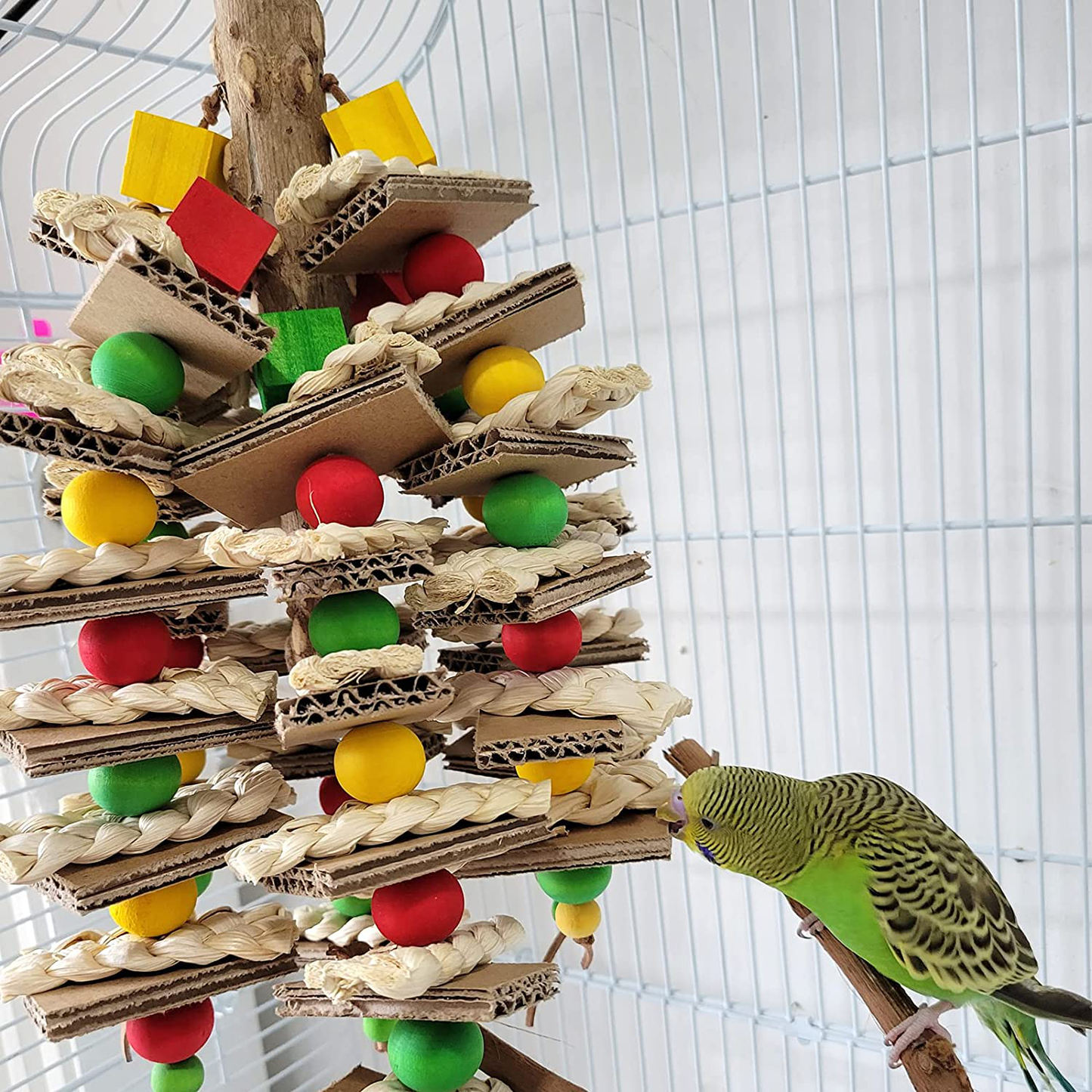 RF-X Medium-Sized Bird Toys, African Gray Parrot Toys, Natural Wooden Corn Cob Shaft Cardboard Bird Cage Chew Toys, Suitable for Small and Medium-Sized Parrot Birds Animals & Pet Supplies > Pet Supplies > Bird Supplies > Bird Cage Accessories RF-X   