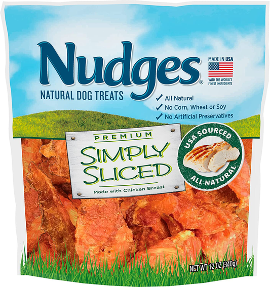 Nudges Natural Dog Treats Simply Sliced Made with Chicken Breast, 12 Oz Animals & Pet Supplies > Pet Supplies > Dog Supplies > Dog Treats Tyson   