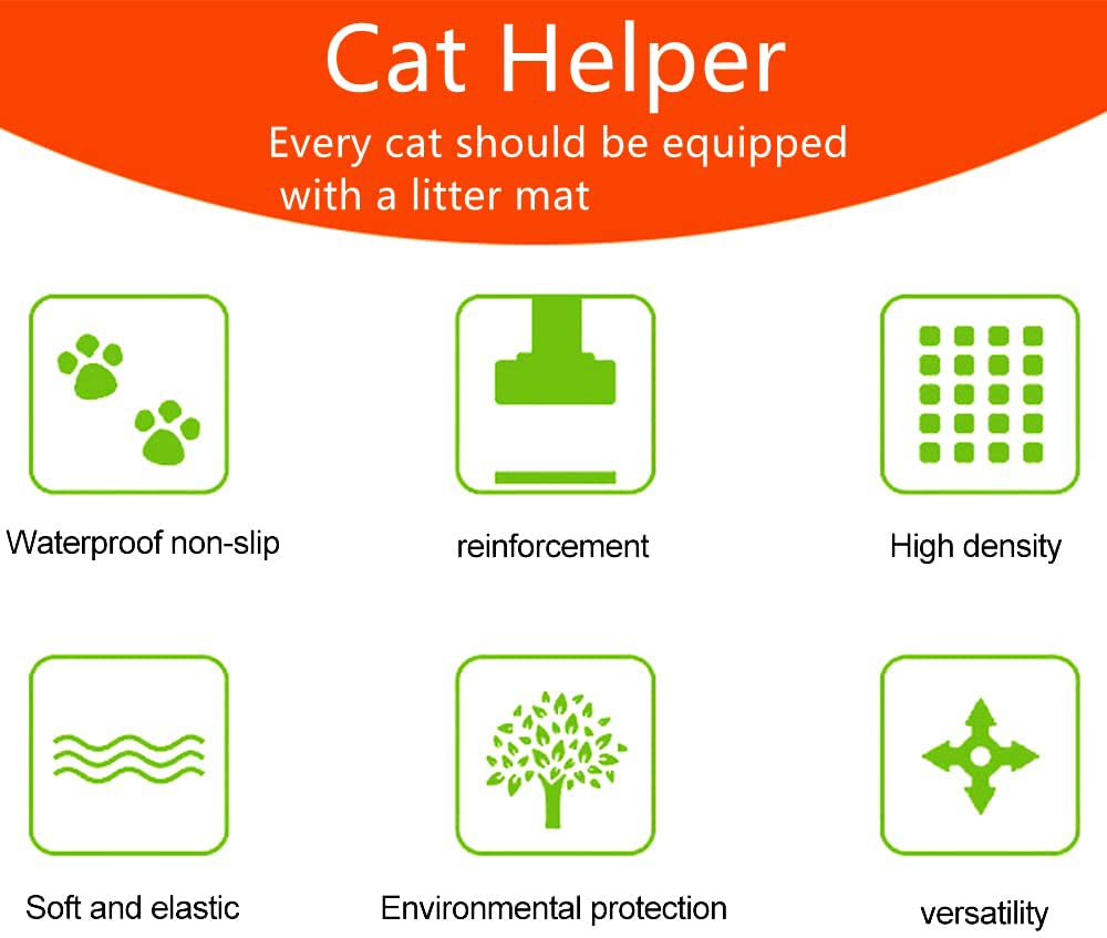 Cat Litter Mat, Quality Cat Litter Trap Mat Waterproof Urine Proof Kitty Litter Mat Easy Clean Scatter Control Traps Litter from Box Helps to Waste Less Litter on Floors Non-Slip Backing (15.7Inx11.8In, Green) Animals & Pet Supplies > Pet Supplies > Cat Supplies > Cat Litter Box Mats NewL   