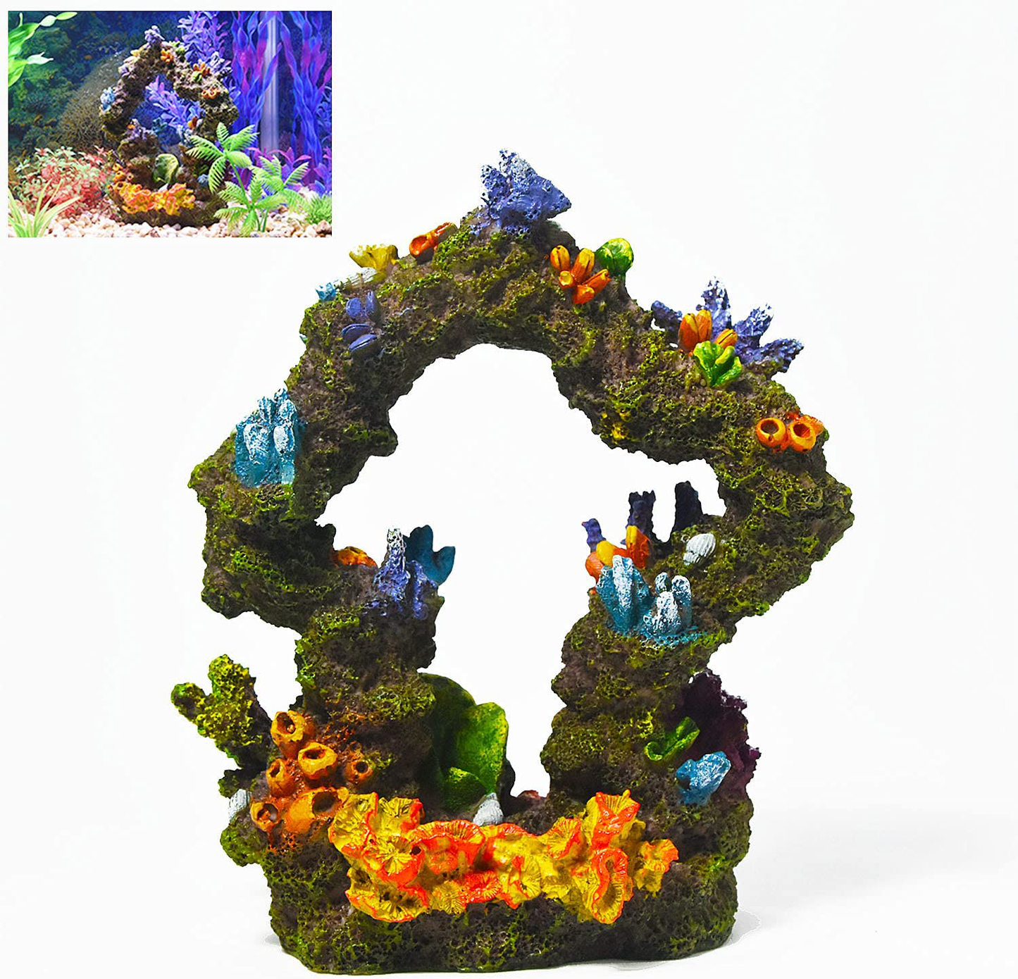 Fazhongfa Aquarium Decorations Castle and Robot Dog Fish Tank Decor for Betta Toys Small and Medium Resin Fish Accessories Hideouts Cave Hide House Ornament Backgrounds Decoration Animals & Pet Supplies > Pet Supplies > Fish Supplies > Aquarium Decor fazhongfa style 6 - Medium  