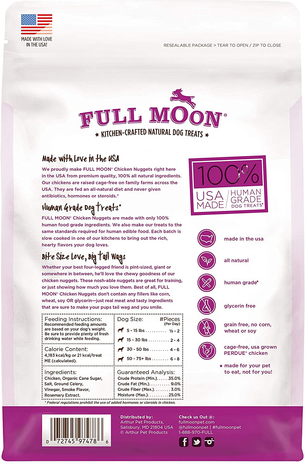 Full Moon All Natural Human Grade Chicken Nugget Dog Treats Animals & Pet Supplies > Pet Supplies > Dog Supplies > Dog Treats Full Moon   
