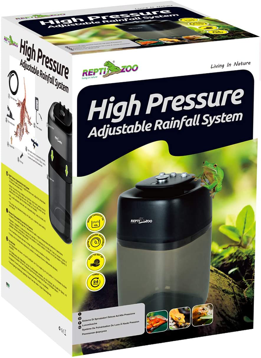 REPTI ZOO 10L Reptile Mister Fogger Terrariums Humidifier Extremly High Pressure Silent Pump Fog Machine Misting Rainforest Sprayer System Tank with 4PCS Nozzles for a Variety of Reptiles/Amphibians