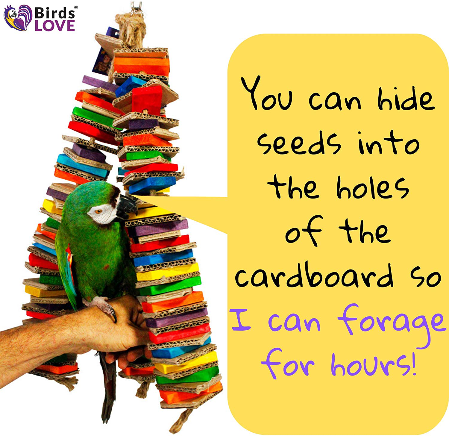 Birds LOVE Chew-Tastic Tower of Shredded Fun for African Greys, Amazons, Eclectus, Cockatoos, Macaws and Similar Sized Birds Animals & Pet Supplies > Pet Supplies > Bird Supplies > Bird Toys Birds LOVE   