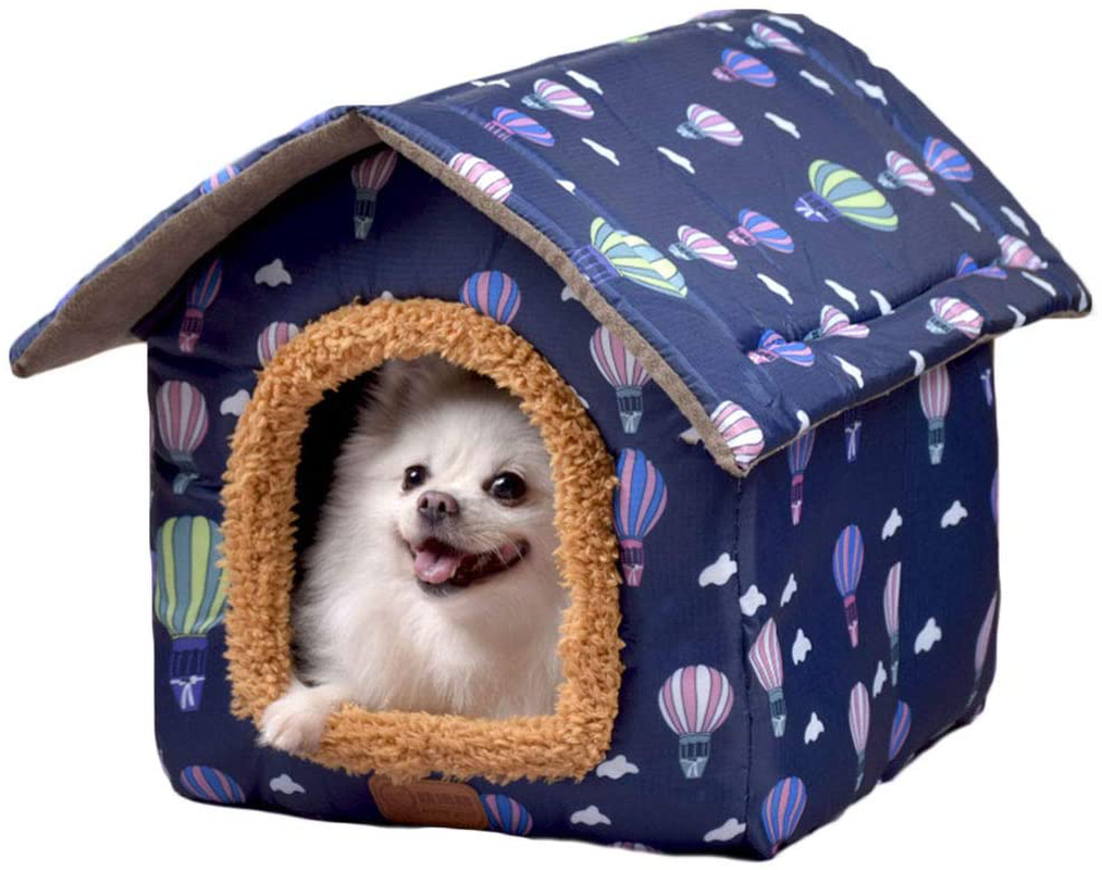 Runing Pet Dog House Room Cat Tent Bed, Kitty House Self Warming Dog Cat Bed Pet Crates for Dogs Portable Folding Kennel for Pets Indoor Outdoor