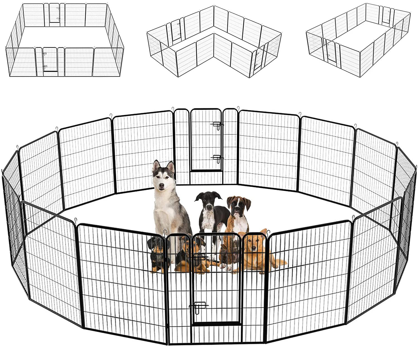 Dog Playpen 8/16/24/32 Panels Heavy Duty Dog Pen 40" Height X 32" Width Dog Exercise Pen Cat Fence with Doors for Large Dogs,Outdoor/Indoor,Rv, Camping, Yard Animals & Pet Supplies > Pet Supplies > Dog Supplies > Dog Kennels & Runs BestPet 16 Panels  