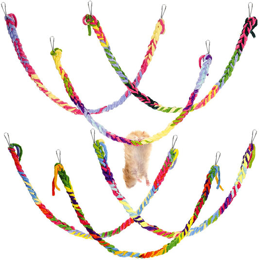 Jiebor 6Pcs Sugar Glider Toys Cage Accessories Hanging Climbing Rope for Rat Ferret Hamster Parrot Small Birds Animal Animals & Pet Supplies > Pet Supplies > Small Animal Supplies > Small Animal Habitat Accessories jiebor   