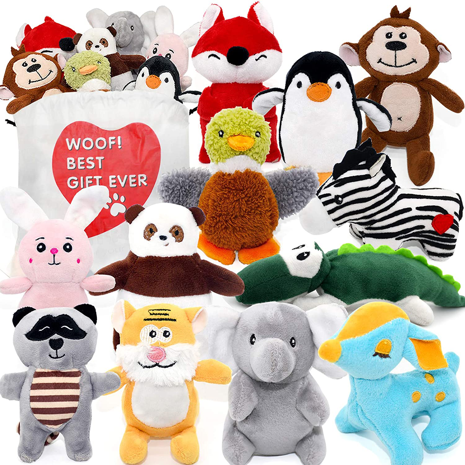 SHARLOVY Dog Squeaky Toys for Small Dogs,Stuffed Animal Puppy Toys,Cute Puppy Chew Toys for Dog Teething Toys, Pet Toys for Small to Medium Dogs,Soft Dog Toys,Plush Dog Toy Pack 12 in Carry Bag Animals & Pet Supplies > Pet Supplies > Dog Supplies > Dog Toys SHARLOVY   