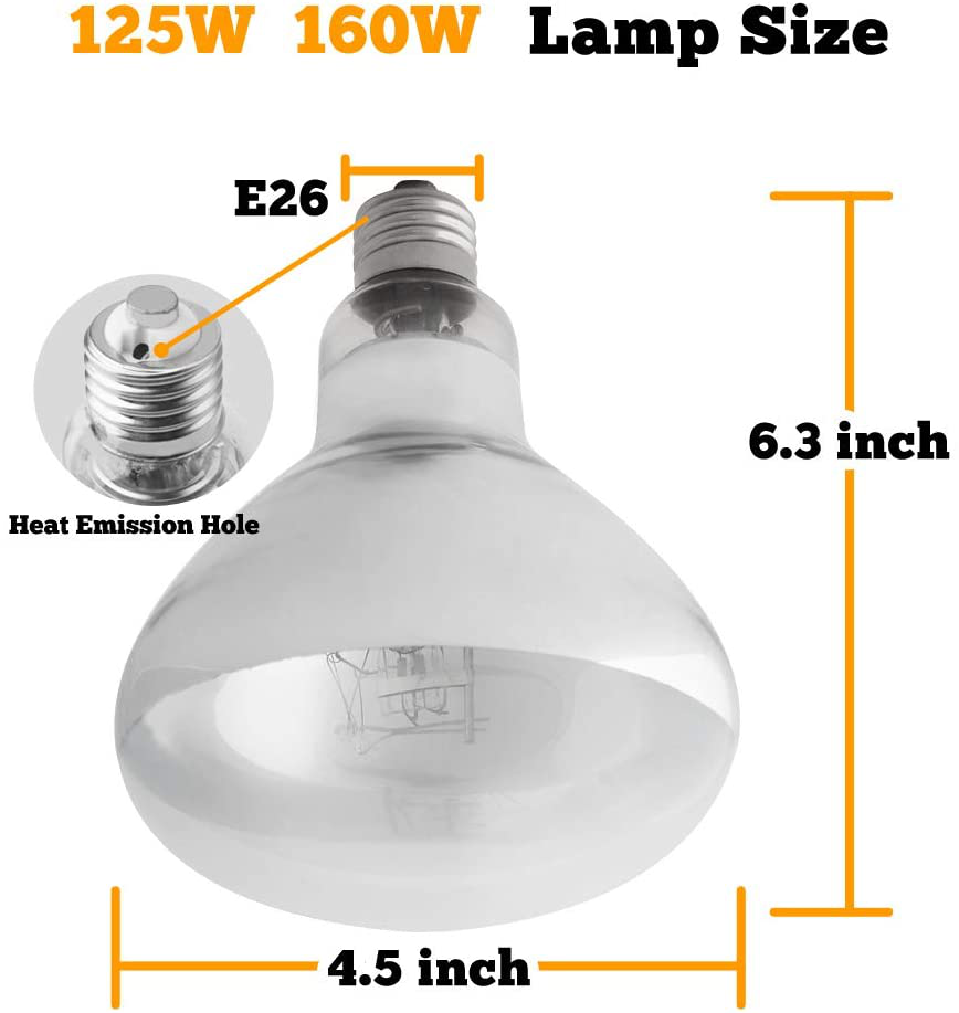 TEKIZOO UVA UVB Sun Lamp 160W High Intensity Self-Ballasted Heat Basking Lamp/Light/Bulb for Reptile and Amphibian