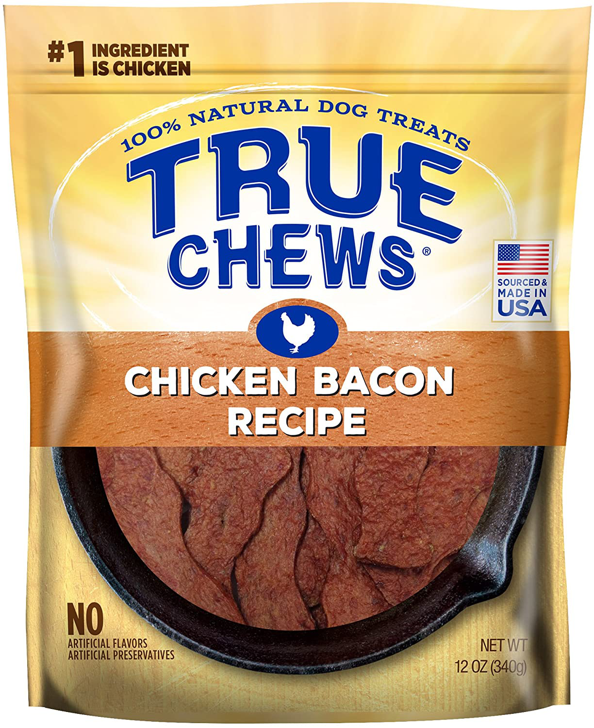 True Chews Dog Treats, Chicken Bacon Recipe, 12 Oz, Medium (019369-2303) Animals & Pet Supplies > Pet Supplies > Small Animal Supplies > Small Animal Treats True Chews   