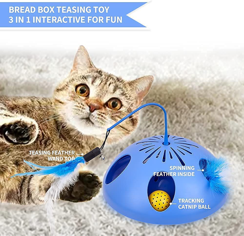 Fishball Interactive Cat Toys, Electric Cat Feather Toy for Indoor Cat, 2 Speed Mode Automatic Cat Toy, Battery Operated Puzzle Game Attract the Kitten'S Attention and Give It the Fun of Hunting Animals & Pet Supplies > Pet Supplies > Cat Supplies > Cat Toys Fishball   