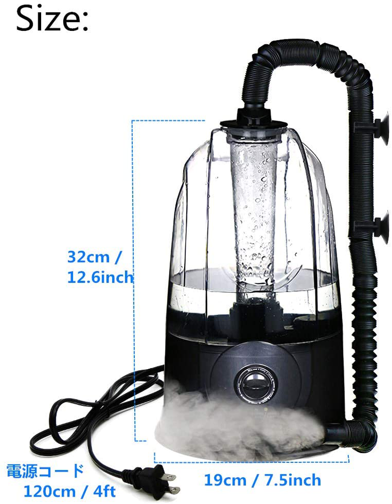 COOSPIDER Reptile Fogger Terrariums Humidifier Fog Machine Mister 3L Large Size Ideal for Paludarium/Vivarium/Reptiles/Amphibians/Herps Animals & Pet Supplies > Pet Supplies > Reptile & Amphibian Supplies > Reptile & Amphibian Habitat Accessories COOSPIDER   