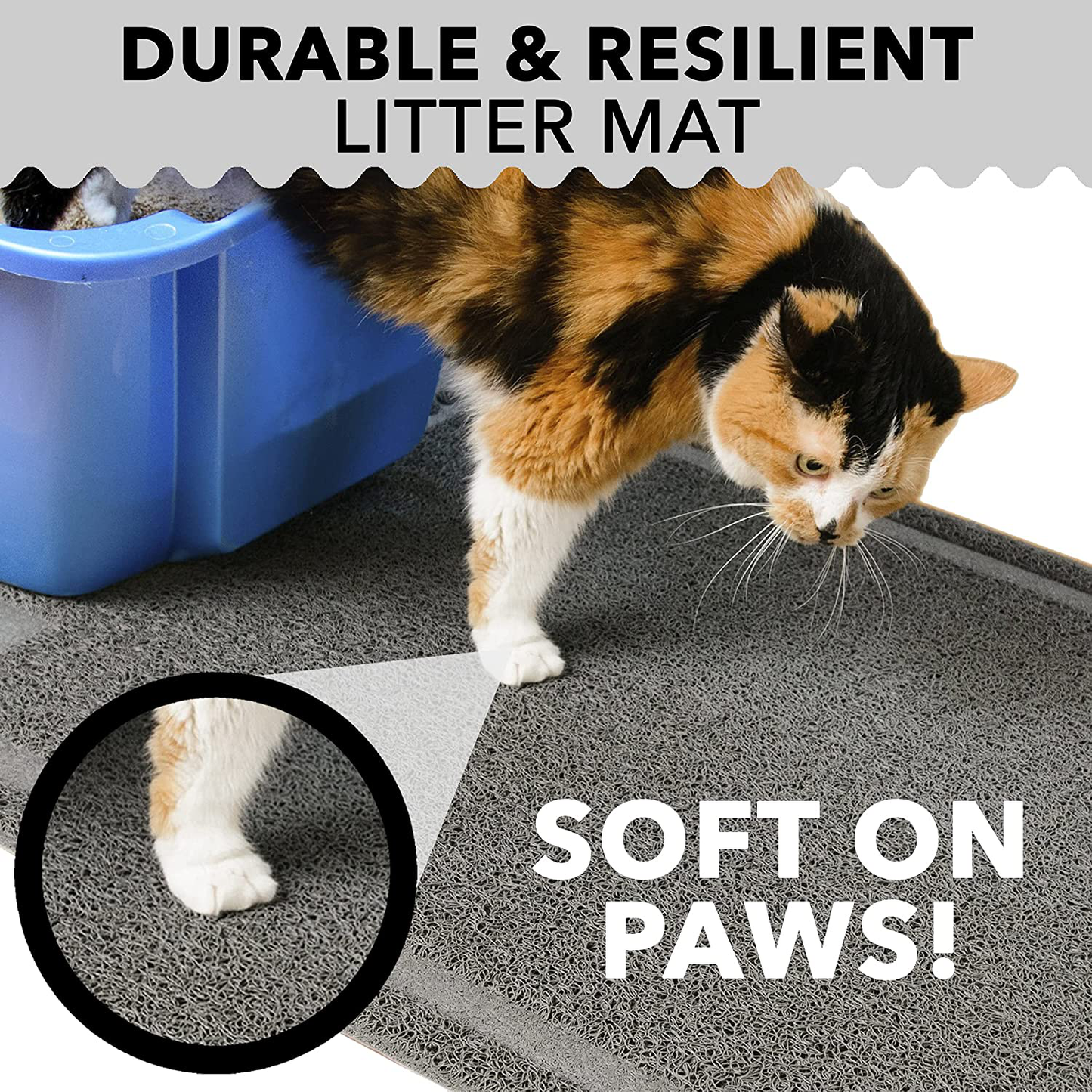 Cleanhouse Pets Cat Litter Mat (XL Size) - Non-Slip, Durable, Easy to Clean, Water Resistant - Eliminates Litter Tracking, Soft on Kitty Paws, Scatter Control for Cat Litter Box (Size: 36"X24") Animals & Pet Supplies > Pet Supplies > Cat Supplies > Cat Litter Box Mats CleanHouse Pets   