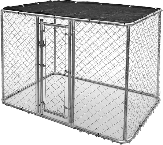 Midwest Homes for Pets K9 Dog Kennel | Four Outdoor Dog Kennel W/Free Sunscreen | Durable Galvanized Steel Dog Kennel Includes a 1-Year Manufacturer'S Warranty