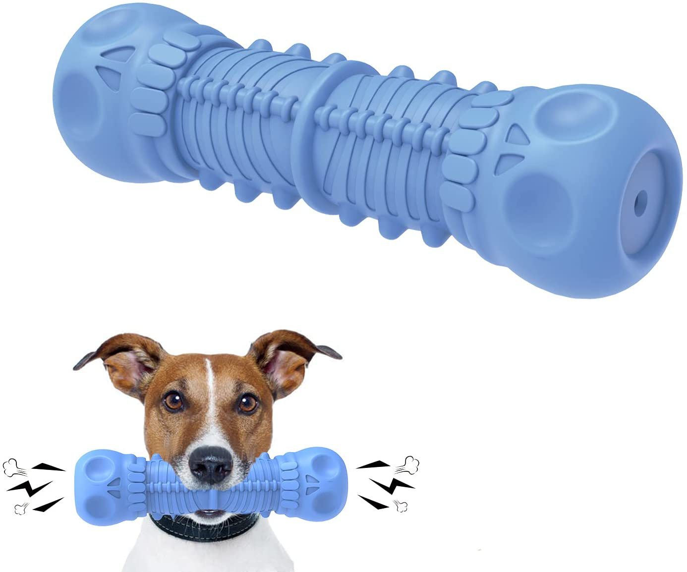 Dog Toys for Aggressive Chewers Large Breed,Dog Chew Toys for Small Medium Large, Dogssqueaky Toys for Dogs with Non-Toxic Natural Rubber Animals & Pet Supplies > Pet Supplies > Dog Supplies > Dog Toys M JJYPET Sky blue  