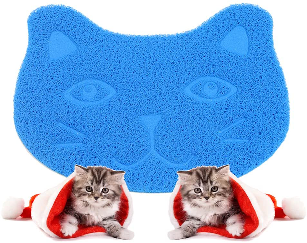 Cat Litter Mat, Premium Durable Cat Litter Mat Kitty Litter Trapping Mess Mat Premium Durable Soft PVC Rug Soft on Kitty Cat Paws Easy Clean Fits under Litter Box Litter Free Floors Durable (16Inx12In, Deep Blue) Animals & Pet Supplies > Pet Supplies > Cat Supplies > Cat Litter Box Mats NewL Deep Blue 16inx12in 