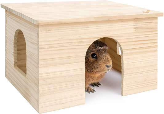 Niteangel Wood House with Window, Chinchilla and Guinea Pigs Hut Hideout Animals & Pet Supplies > Pet Supplies > Small Animal Supplies > Small Animal Habitat Accessories Niteangel   