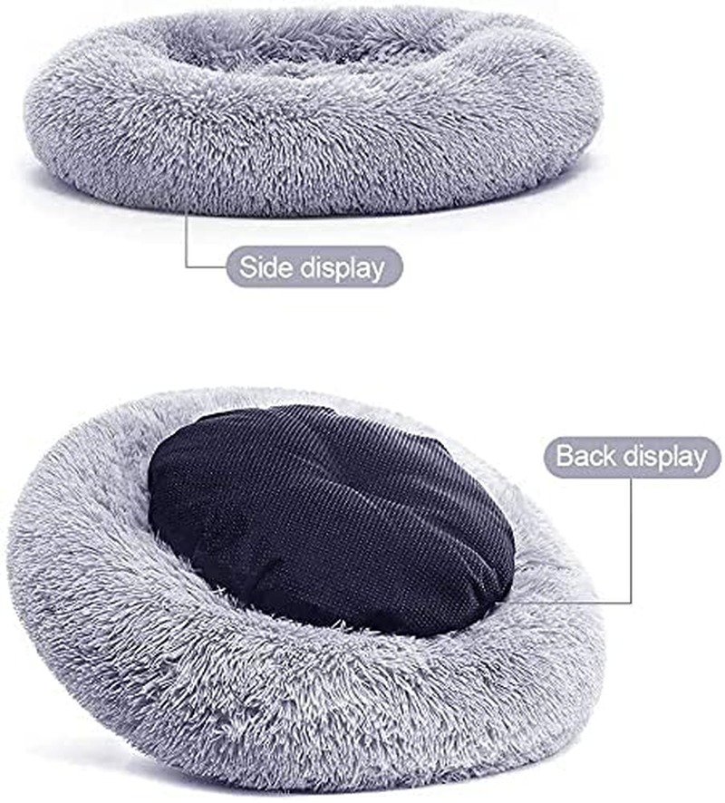 Cat Beds for Indoor Cats,Nisrada round Donut Washable Cat Bed,Fluffy Calming Self Warming Soft Donut Cuddler Cushion Pet Bed for Small Dogs Kittens,Non-Slip Animals & Pet Supplies > Pet Supplies > Cat Supplies > Cat Furniture Nisrada   