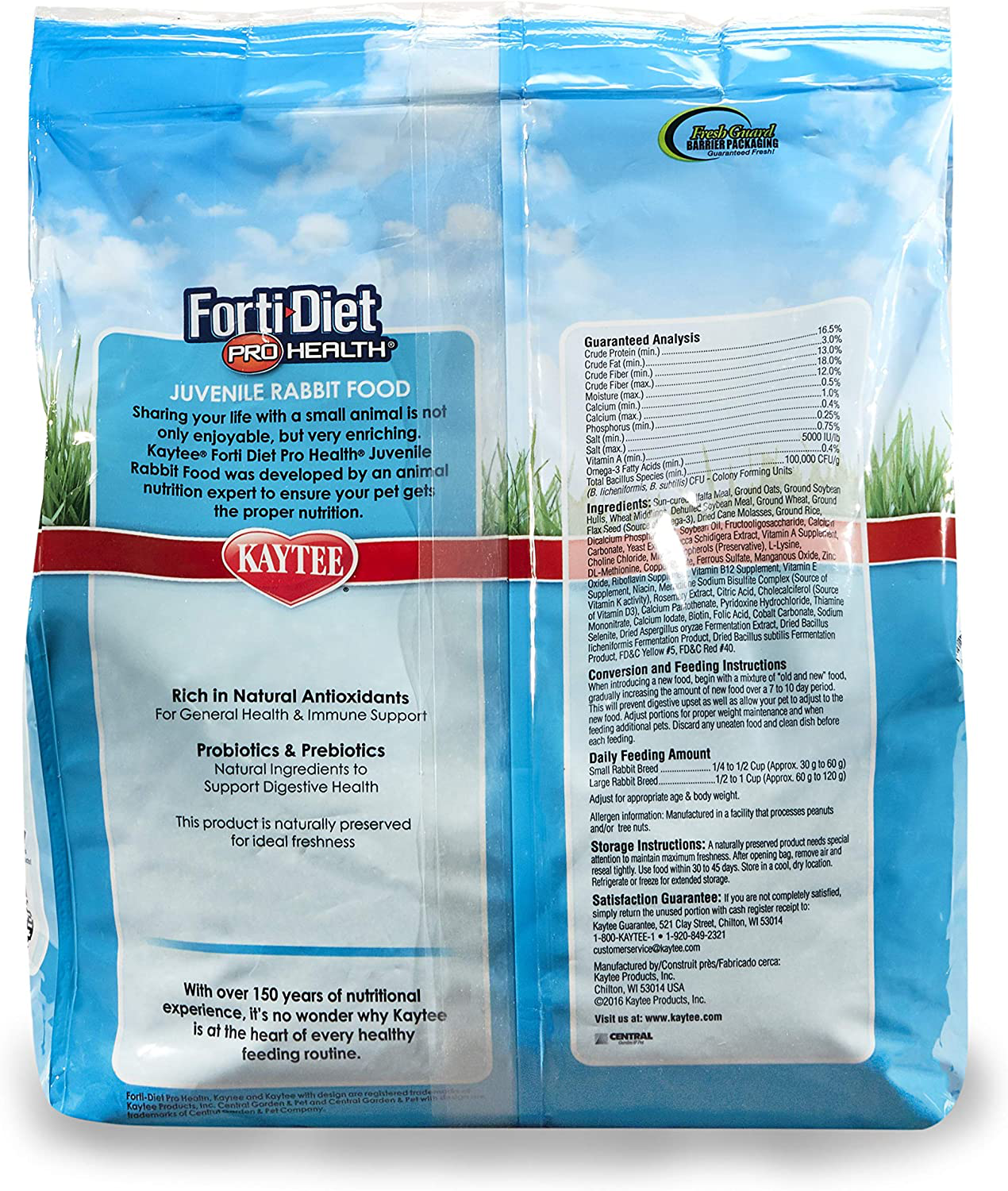 Kaytee Forti-Diet Pro Health Juvenile Rabbit Food 5Lb Animals & Pet Supplies > Pet Supplies > Small Animal Supplies > Small Animal Food Kaytee   