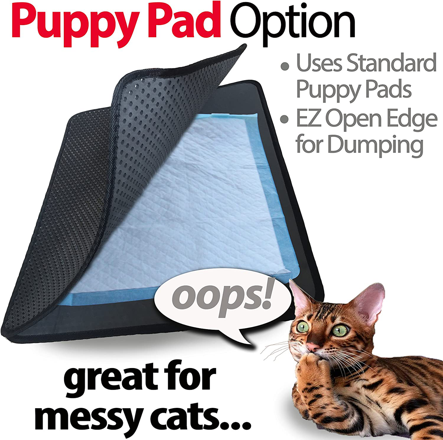 Iprimio Large Cat Litter Trapper Mat with Exclusive Urine/Waterproof Layer. Larger Holes with Urine Puppy Pad Option for Messy Cats. Soft on Paws and Light (Black Color) Animals & Pet Supplies > Pet Supplies > Cat Supplies > Cat Litter Box Mats iPrimio   