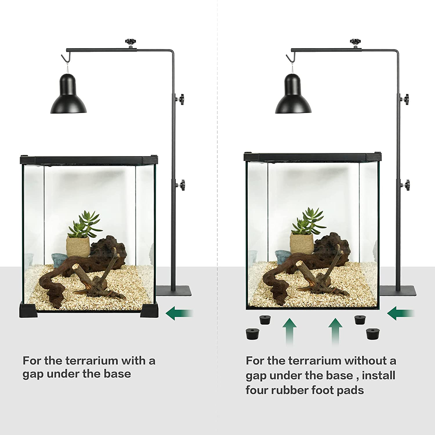 BETAZOOER Reptile Lamp Stand Adjustable 15-35.5 in Floor Light Holder Stand Landing Lamp Stand Bracket Metal Lamp Support for Reptile Glass Terrarium Heating Light Animals & Pet Supplies > Pet Supplies > Reptile & Amphibian Supplies > Reptile & Amphibian Habitat Heating & Lighting BETAZOOER   