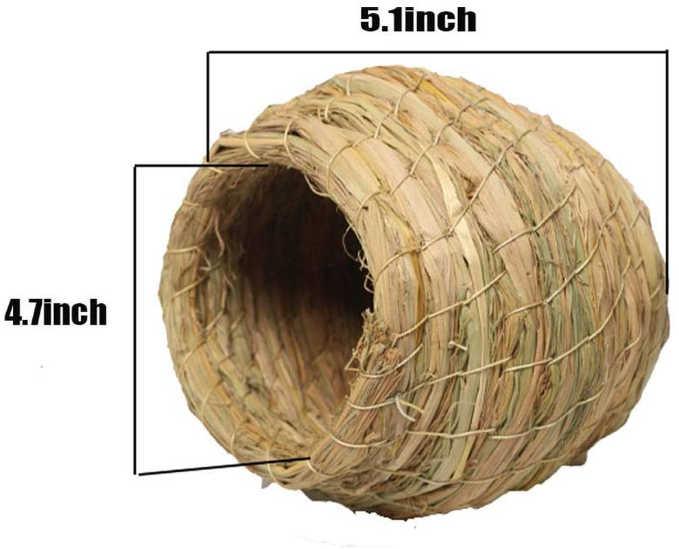 Birdcage Straw Simulation Birdhouse 100% Natural Fiber - Cozy Resting Breeding Place for Birds - Provides Shelter from Cold Weather - Bird Hideaway from Predators - Ideal for Finch & Canary 2PCS Animals & Pet Supplies > Pet Supplies > Bird Supplies > Bird Cage Accessories Hamiledyi   