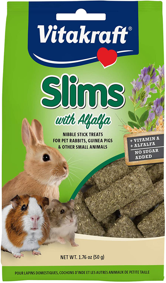 Vitakraft Slims with Alfalfa Rabbit, Guinea Pig & Small Animal Nibble Stick Treat, 1.76 Oz Animals & Pet Supplies > Pet Supplies > Small Animal Supplies > Small Animal Treats Vitakraft   