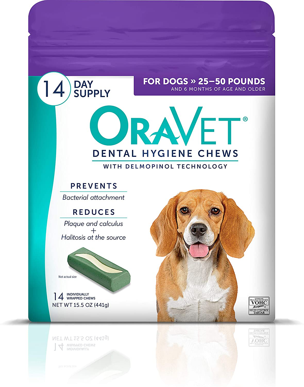 Oravet Dental Hygiene Chews for Medium Dogs 25-50 Lbs Animals & Pet Supplies > Pet Supplies > Small Animal Supplies > Small Animal Treats OraVet 14 Count (Pack of 1)  