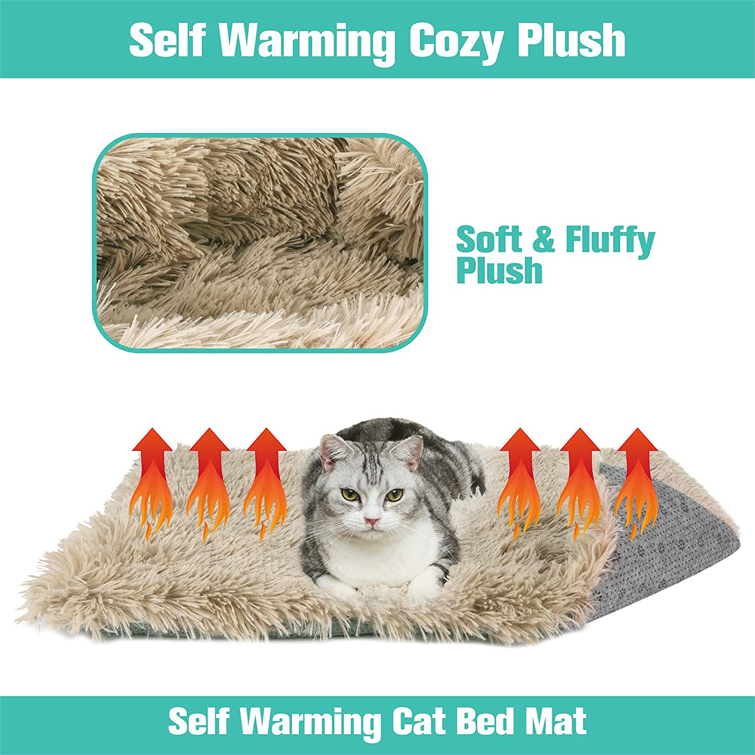 Cozy Washable Cat Bed For Indoor Cats - Soft Mat For Small And