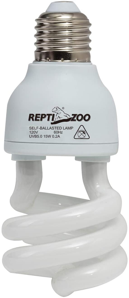 REPTI ZOO 15 W UVA UVB 5.0 Reptile Lights Energy Saving Reptile Heat Lamp UVB Bulb Spiral Compact Bulb Fit for Rainforest Type Reptile/Snake/Lizard/Insect/Turtle/Tortoise Animals & Pet Supplies > Pet Supplies > Reptile & Amphibian Supplies > Reptile & Amphibian Habitat Heating & Lighting REPTI ZOO   