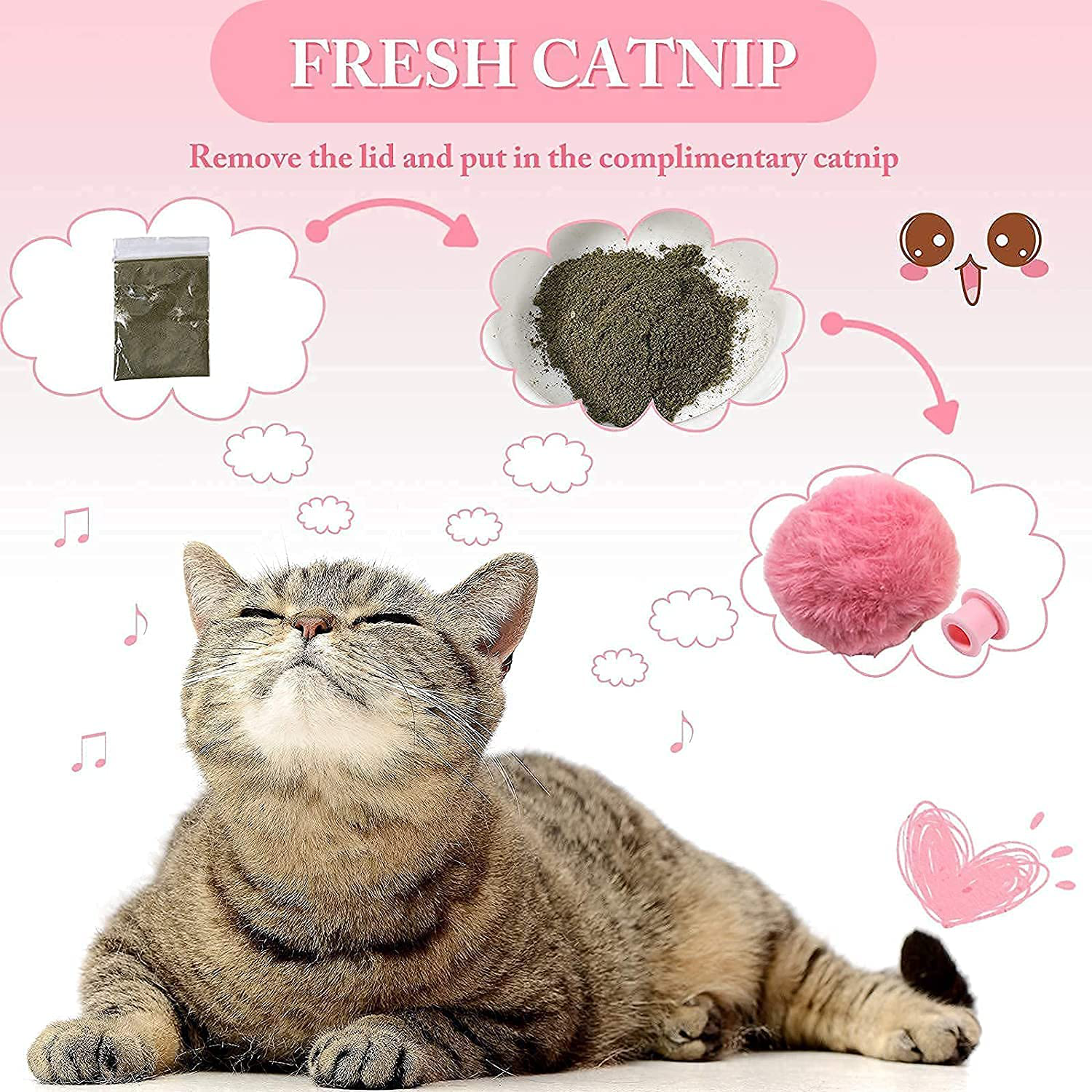 Pomeww Cat Toy Balls, Sing Ball, 3 Pcs, Upgrade Kitten Plush Ball, Newest Lifelike Animal Chirping Sounds-Bird Frog and Cricket, Built-In Catnip, Interactive Cat Kicker Toys for Indoor. Animals & Pet Supplies > Pet Supplies > Cat Supplies > Cat Toys PomeWW   