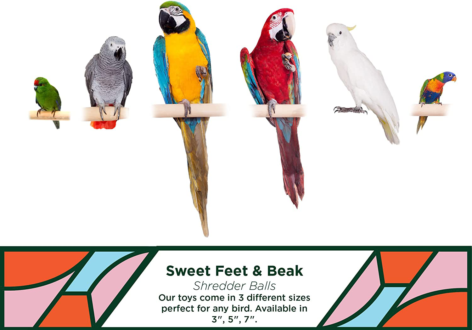 Sweet Feet and Beak Super Shredder Ball - Bird Cage Accessories to Keep Your Bird Busy Foraging for Hidden Treasures - Non-Toxic, Easy to Install Bird Foraging Toys, Bird Treats, Parrot Toys Animals & Pet Supplies > Pet Supplies > Bird Supplies > Bird Toys Sweet Feet and Beak   