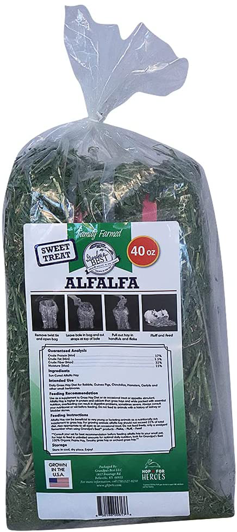 Grandpa'S Best Alfalfa Hay, 40 Oz Animals & Pet Supplies > Pet Supplies > Small Animal Supplies > Small Animal Food Grandpa's Best   