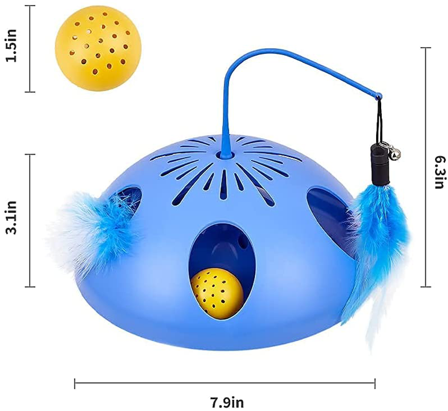 Fishball Interactive Cat Toys, Electric Cat Feather Toy for Indoor Cat, 2 Speed Mode Automatic Cat Toy, Battery Operated Puzzle Game Attract the Kitten'S Attention and Give It the Fun of Hunting Animals & Pet Supplies > Pet Supplies > Cat Supplies > Cat Toys Fishball   