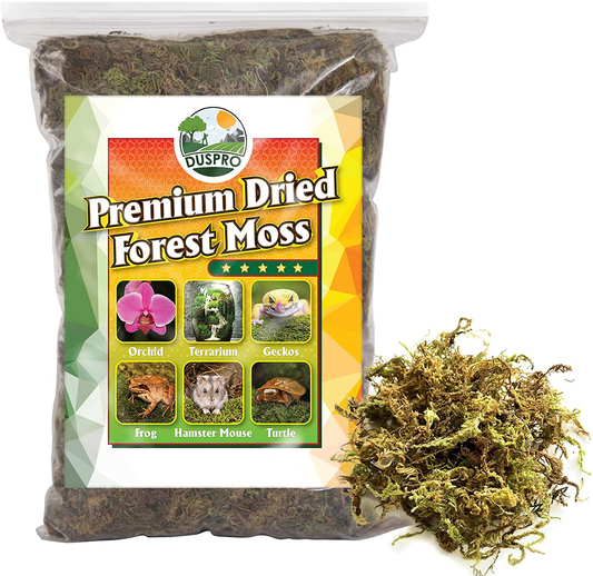 DUSPRO Dried Forest Moss for Potted Plants, Ideal for Orchid Moss Potting Mix Indoor Moisture Repotting Orchid Soil Medium, Terrarium Decor, Natural Reptile Vine Animals & Pet Supplies > Pet Supplies > Reptile & Amphibian Supplies > Reptile & Amphibian Substrates Duspro   