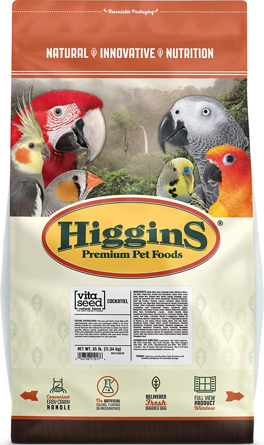 Higgins 466155 Vita Seed Cockatiel Food for Birds, 25-Pound Animals & Pet Supplies > Pet Supplies > Bird Supplies > Bird Food Higgins   