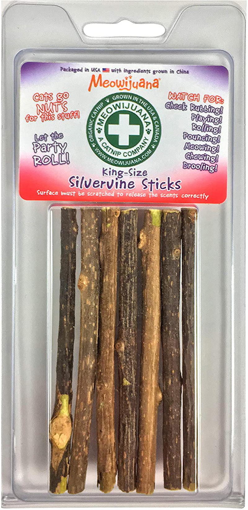 Meowijuana | King Size Silvervine Sticks Bundles | All Natural Matatabi Chew Sticks | High Potency Cat Treat | Cat Dental Health | Catnip Alternative | Feline and Cat Lover Approved Animals & Pet Supplies > Pet Supplies > Cat Supplies > Cat Treats Meowijuana Silvervine Sticks  