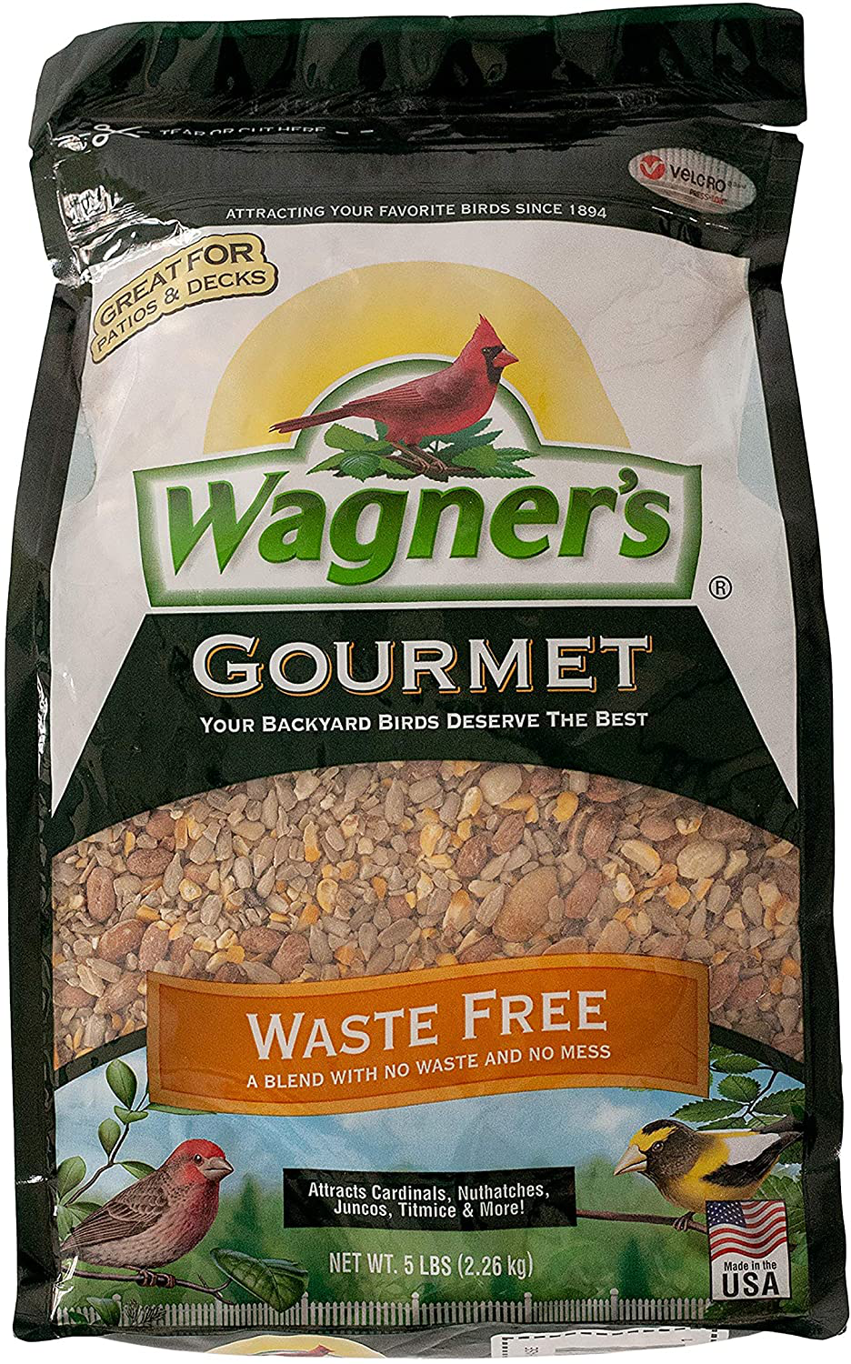 Wagner'S Gourmet Waste Free Wild Bird Food, 5-Pound Bag Animals & Pet Supplies > Pet Supplies > Bird Supplies > Bird Food Wagner's 1-Pack  