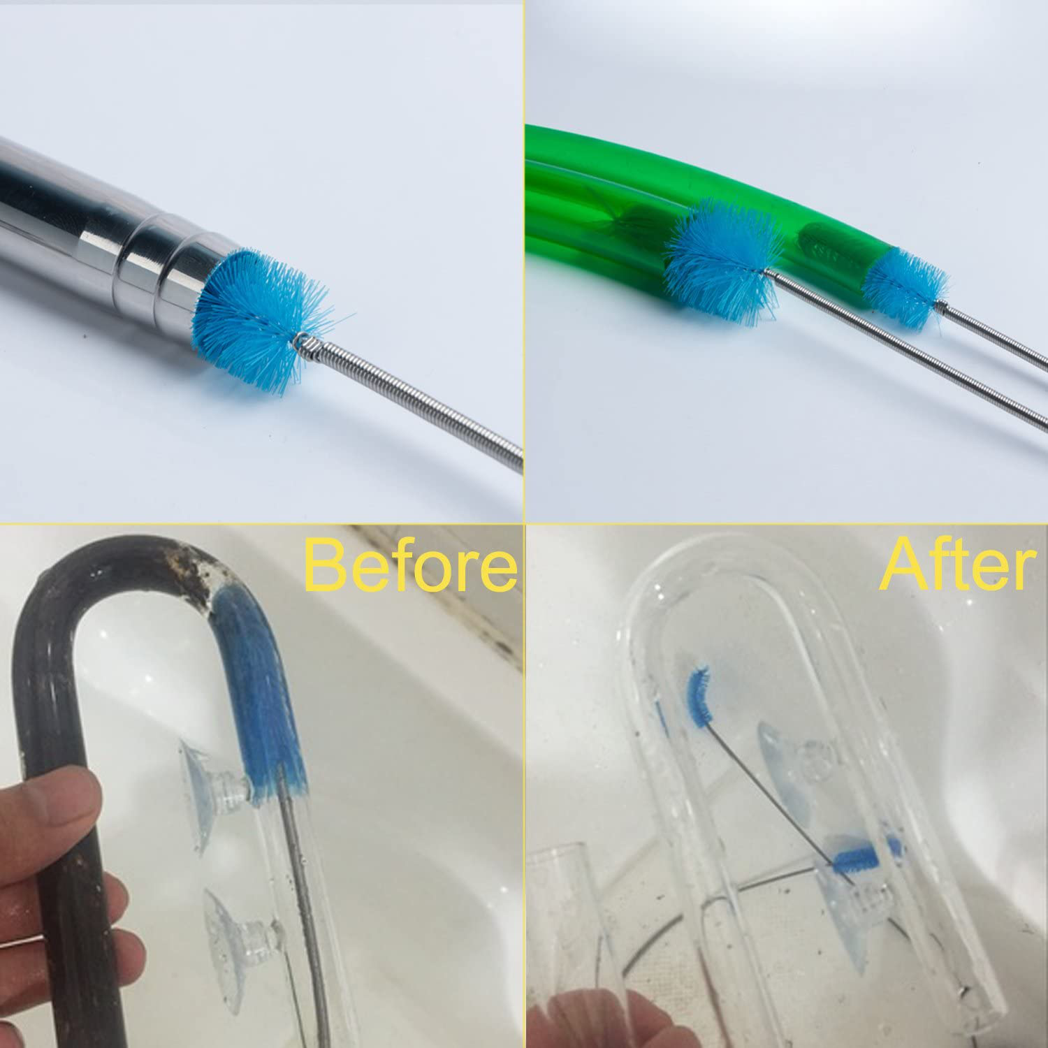 Aquarium Filter Brush Set, Flexible Double Ended Bristles Hose Pipe Cl –  KOL PET