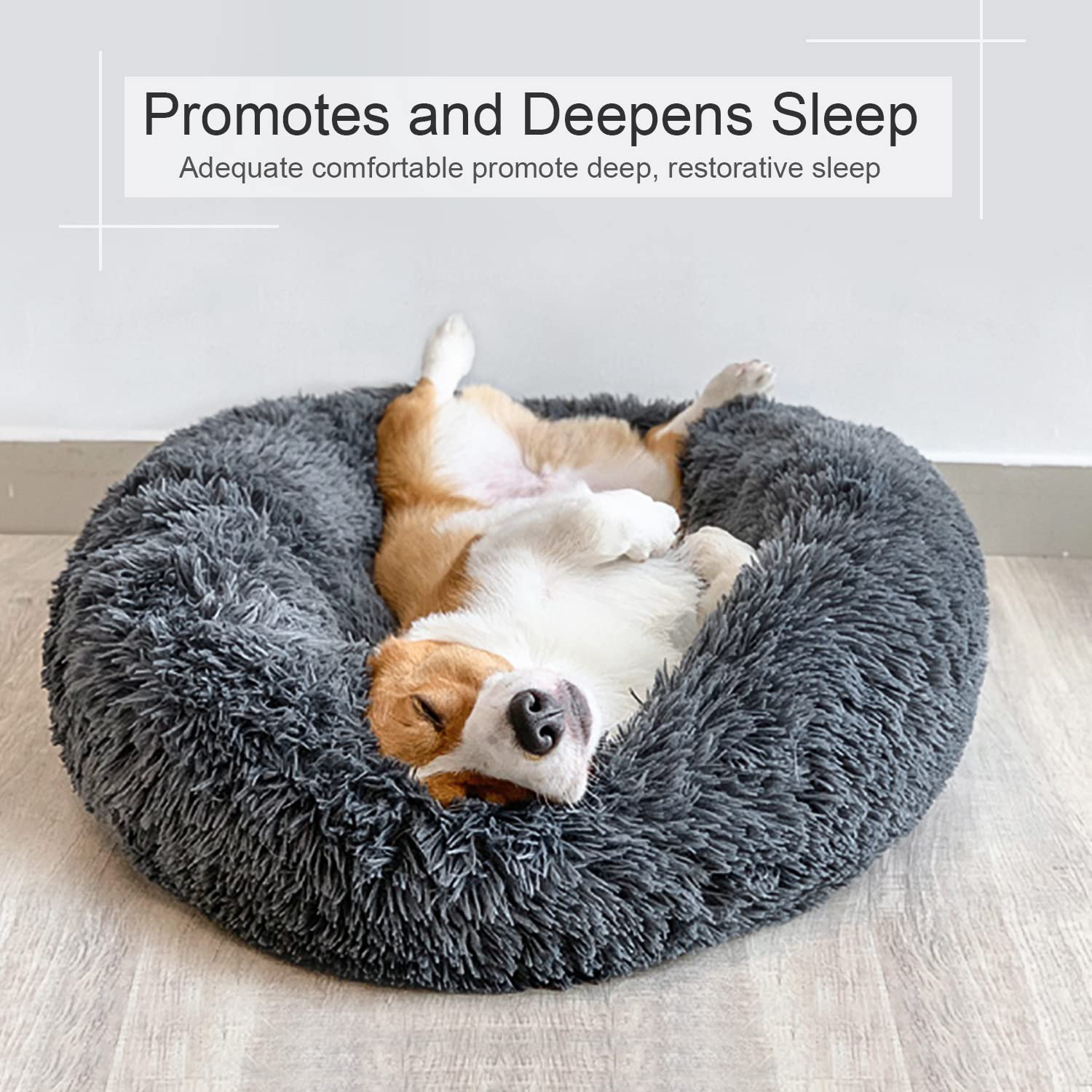Dog Bed, Cat Calming Bed, Faux Fur Pillow Pet Donut Cuddler round Plush Bed for Large Medium Small Dogs and Cats Animals & Pet Supplies > Pet Supplies > Cat Supplies > Cat Beds DogBaby   